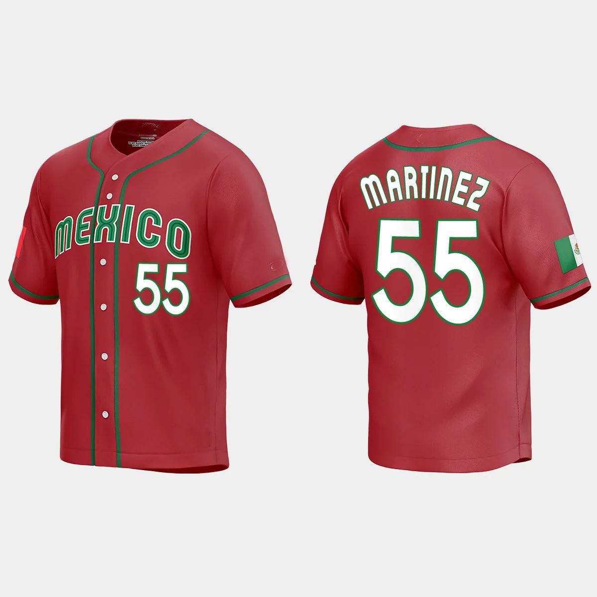 #55 ADRIAN MARTINEZ MEXICO BASEBALL 2023 WORLD BASEBALL CLASSIC REPLICA JERSEY ¨C RED Stitches Baseball Jerseys baseball jersey product view 1