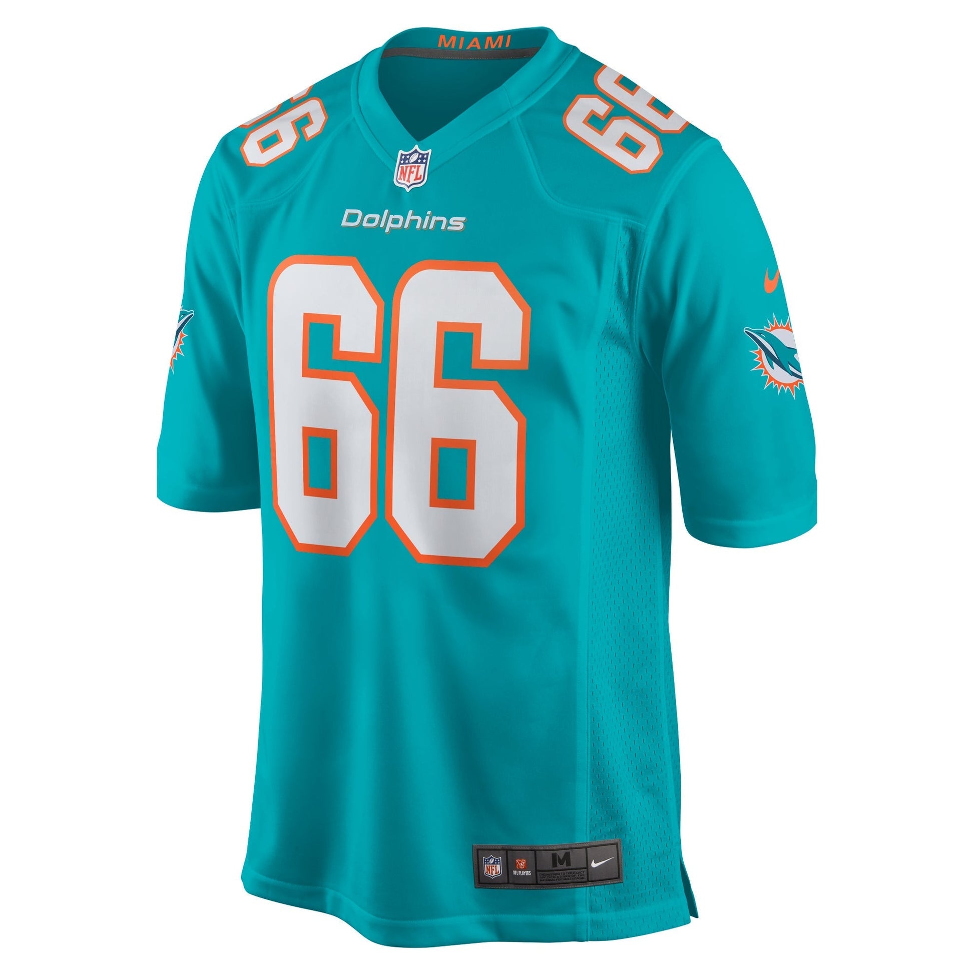 Miami Dolphins Lester Cotton Sr. Aqua Home Game Player Jersey football jersey product view 1