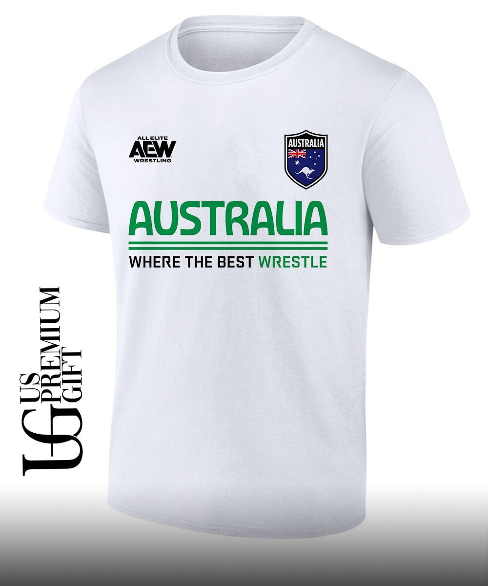 AEW Australia Where the Best Wrestle shirt Unisex T-shirt, Sweatshirt, Hoodie, Long Sleeve Tee - T-Shirt, Sweatshirt, Hoodie