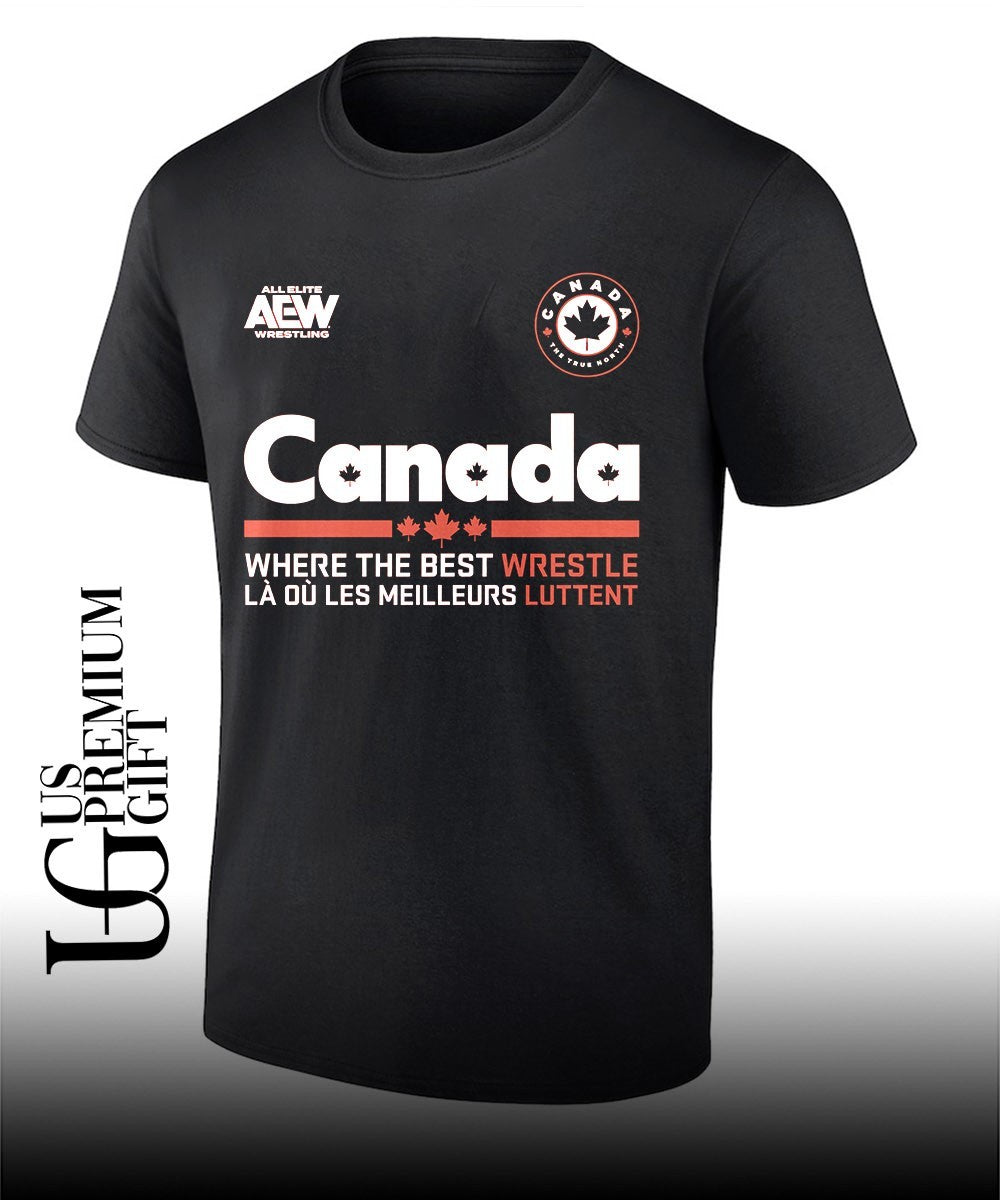AEW Wrestling Canada Where the Best Wrestle L O Les Meilleurs Luttent shirt Unisex T-shirt, Sweatshirt, Hoodie, Long Sleeve Tee - T-Shirt, Sweatshirt, Hoodie