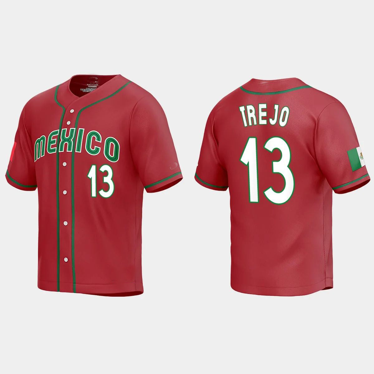 #13 ALAN TREJO MEXICO BASEBALL 2023 WORLD BASEBALL CLASSIC REPLICA JERSEY ¨C RED Stitches Baseball Jerseys baseball jersey product view 1