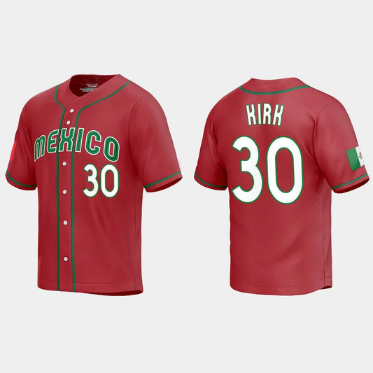 #30 ALEJANDRO KIRK MEXICO BASEBALL 2023 WORLD BASEBALL CLASSIC REPLICA JERSEY ¨C RED Stitches Baseball Jerseys baseball jersey product view 1