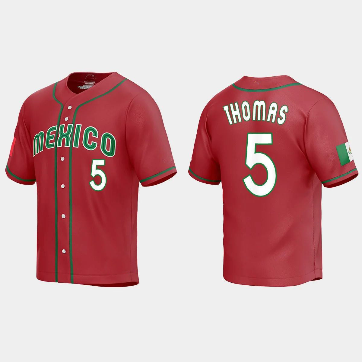 #5 ALEK THOMAS MEXICO BASEBALL 2023 WORLD BASEBALL CLASSIC REPLICA JERSEY ¨C RED Stitches Baseball Jerseys baseball jersey product view 1