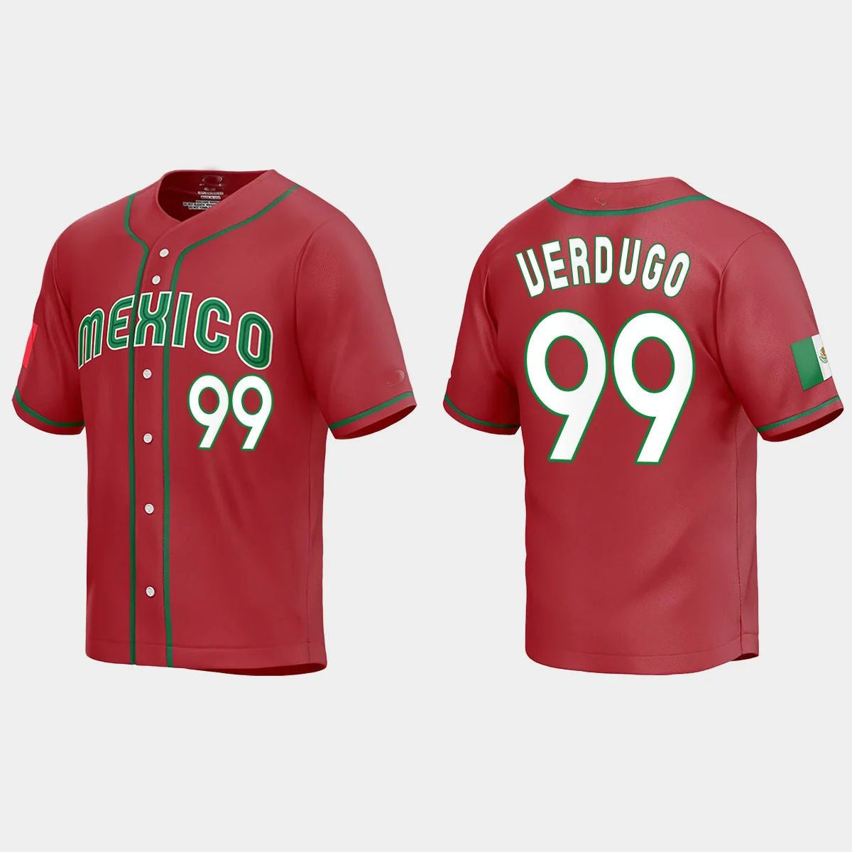 #99 ALEX VERDUGO MEXICO BASEBALL 2023 WORLD BASEBALL CLASSIC REPLICA JERSEY ¨C RED Stitches Baseball Jerseys baseball jersey product view 1