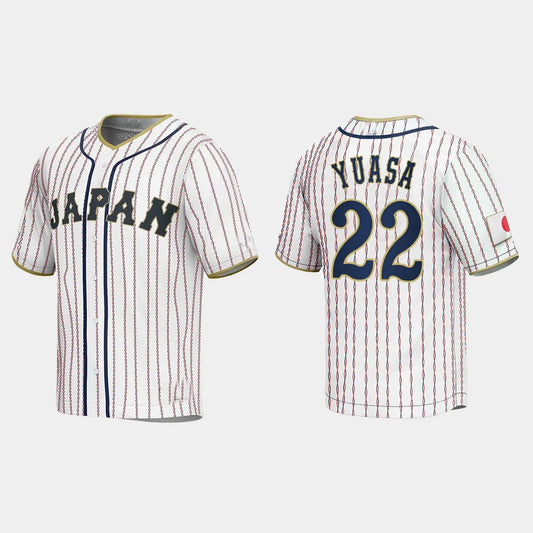 #22 ATSUKI YUASA JAPAN BASEBALL 2023 WORLD BASEBALL CLASSIC JERSEY ¨C WHITE Stitches Baseball Jerseys baseball jersey product view 1