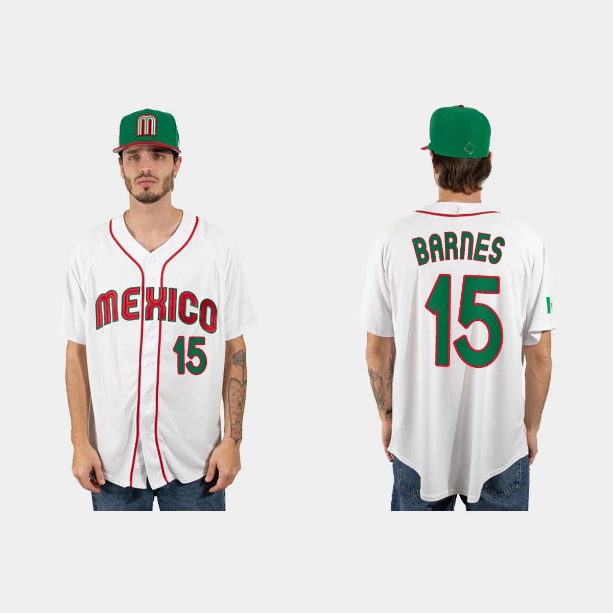 #15 AUSTIN BARNES MEXICO BASEBALL 2023 WORLD BASEBALL CLASSIC JERSEY ¨C WHITE Stitches Baseball Jerseys baseball jersey product view 1