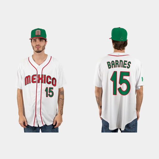 #15 AUSTIN BARNES MEXICO BASEBALL 2023 WORLD BASEBALL CLASSIC JERSEY ¨C WHITE Stitches Baseball Jerseys baseball jersey product view 1