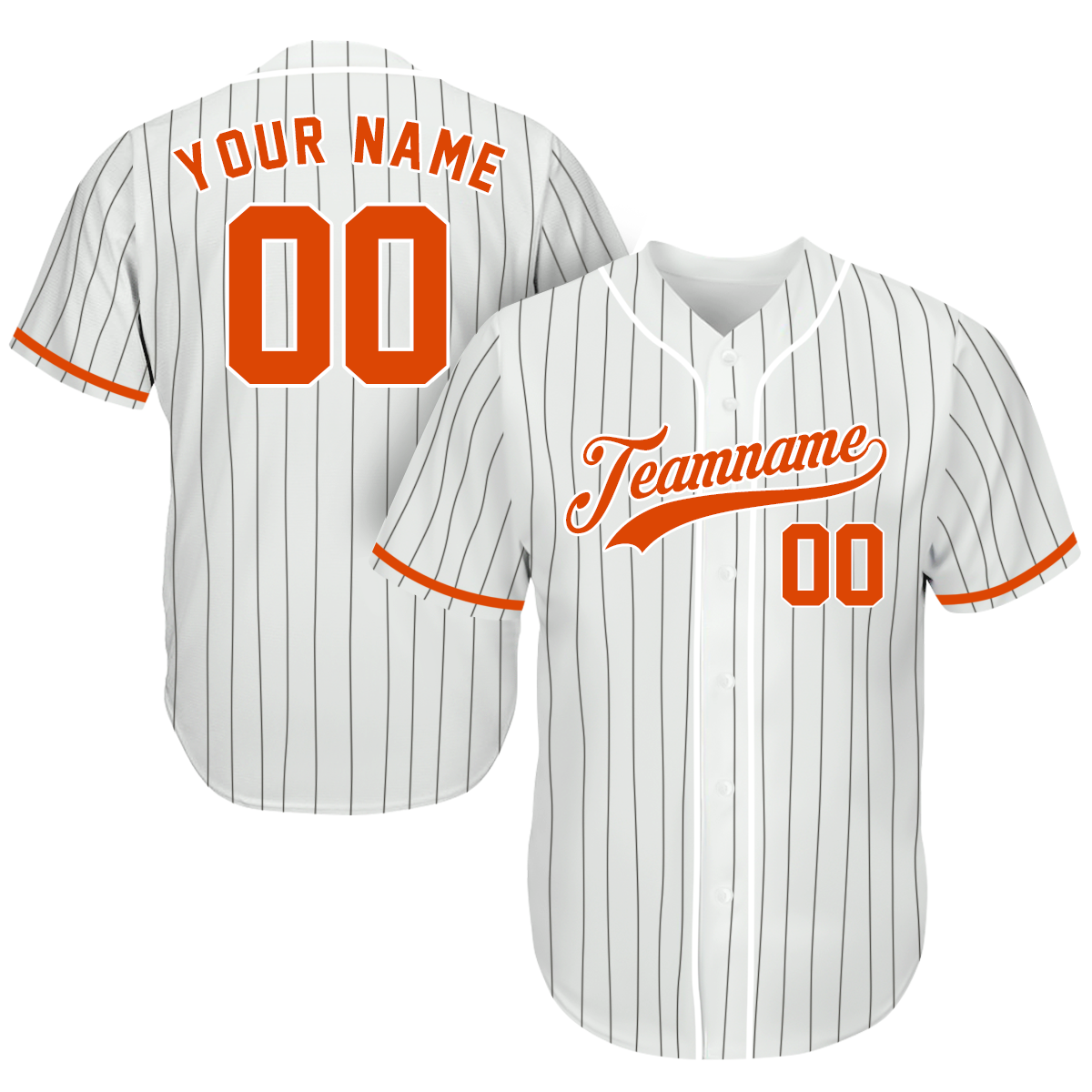 Baseball Jerseys Custom - Gifts Baseball Fans - Pinstripe White Orange - Father's Day Baseball Gifts - T-Shirt, Sweatshirt, Hoodie
