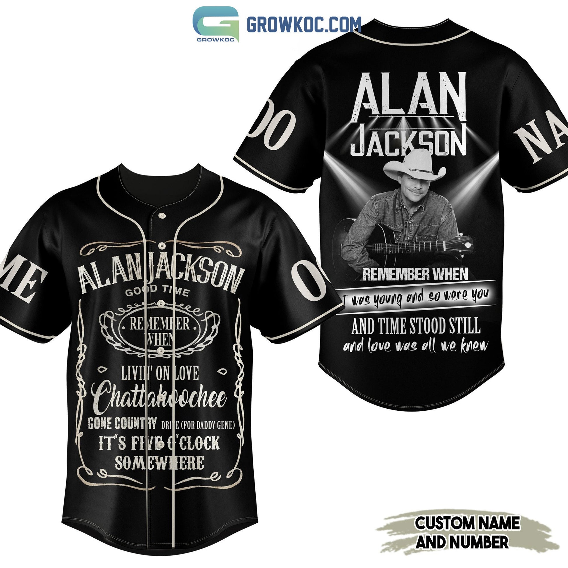 Alan Jackson Remember When Country Music Personalized Baseball Jersey Unisex T-shirt, Sweatshirt, Hoodie, Long Sleeve Tee - T-Shirt, Sweatshirt, Hoodie