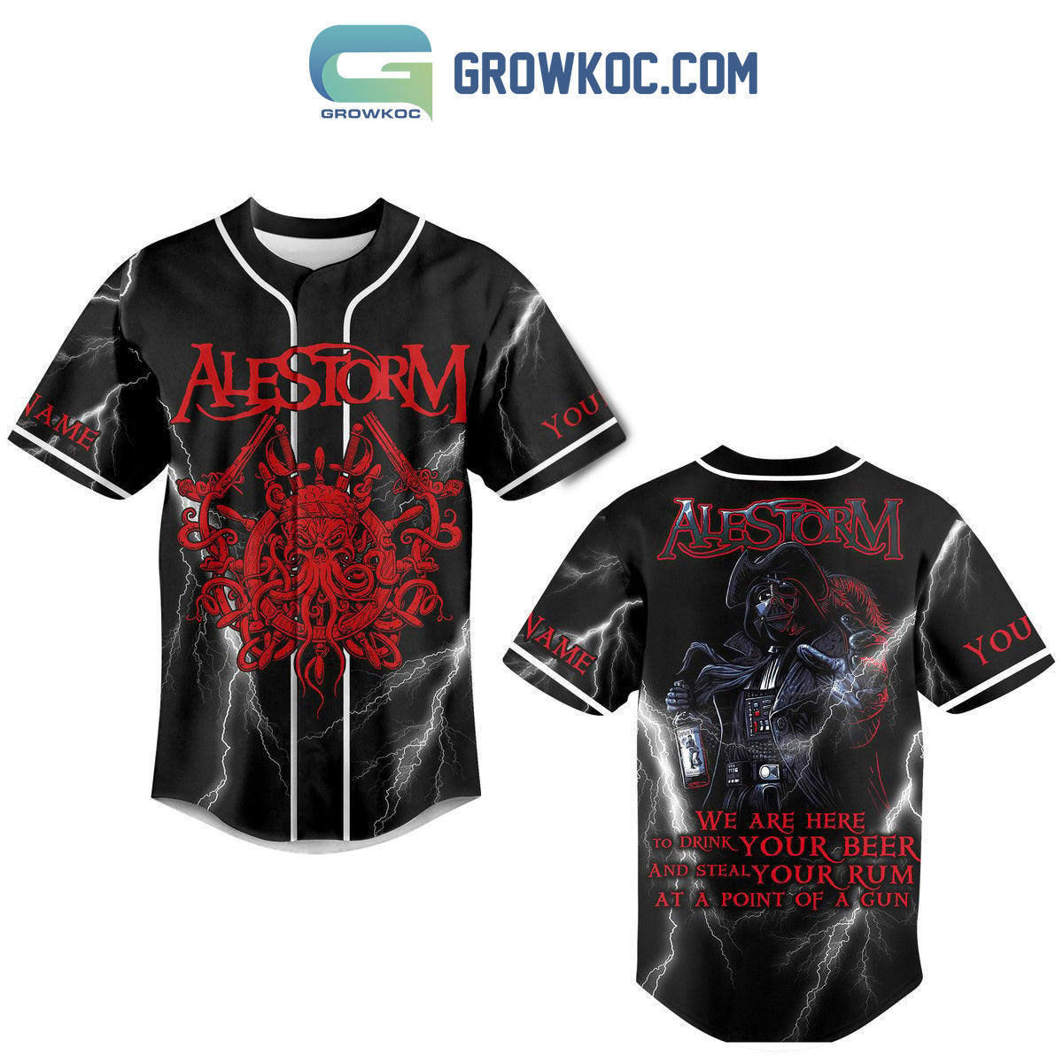 Alestorm Drink Your Beer And Steal Your Rum Personalized Baseball Jersey Unisex T-shirt, Sweatshirt, Hoodie, Long Sleeve Tee - T-Shirt, Sweatshirt, Hoodie
