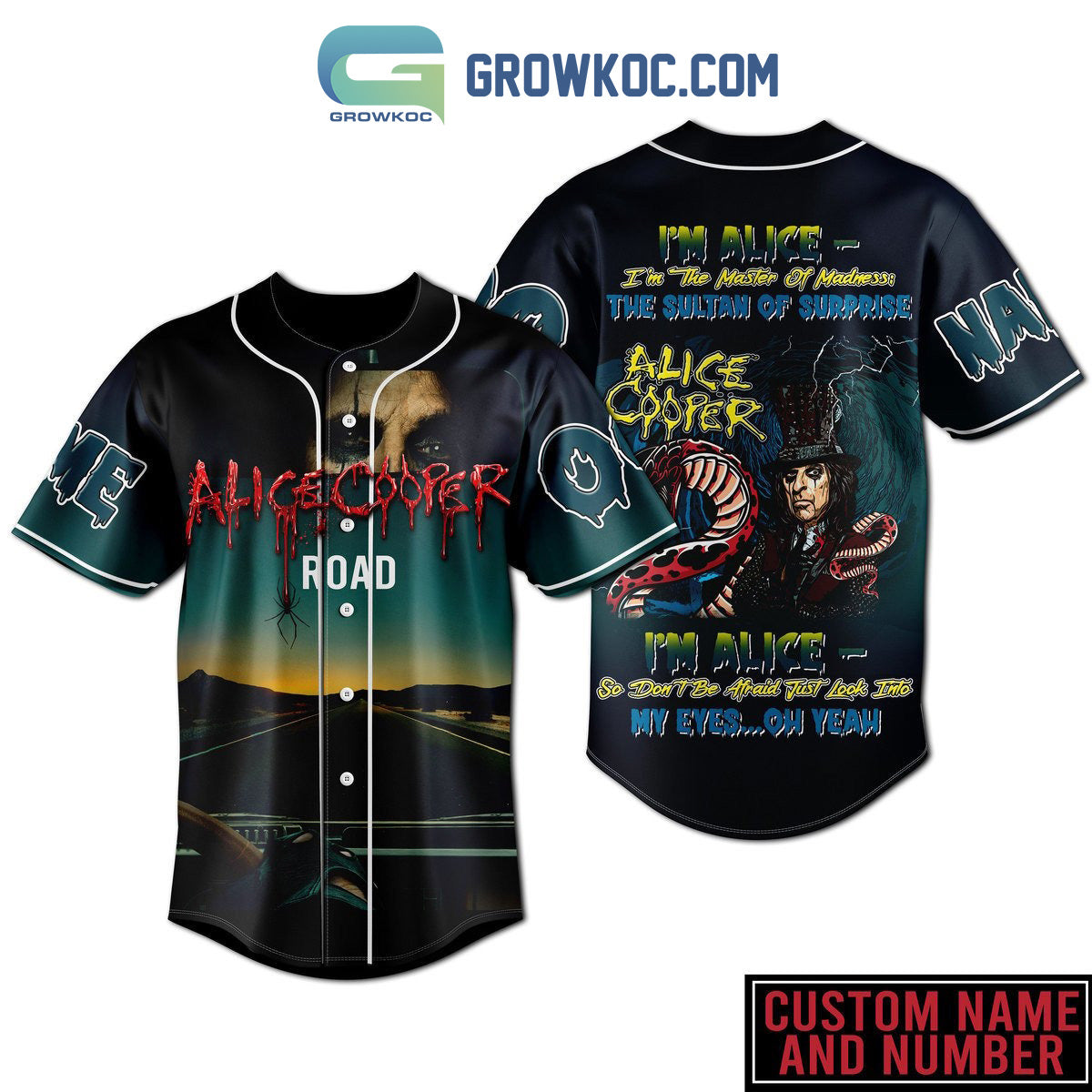 Alice Cooper Im The Master Of Madness The Sultan Of Surprise Personalized Baseball Jersey - T-Shirt, Sweatshirt, Hoodie