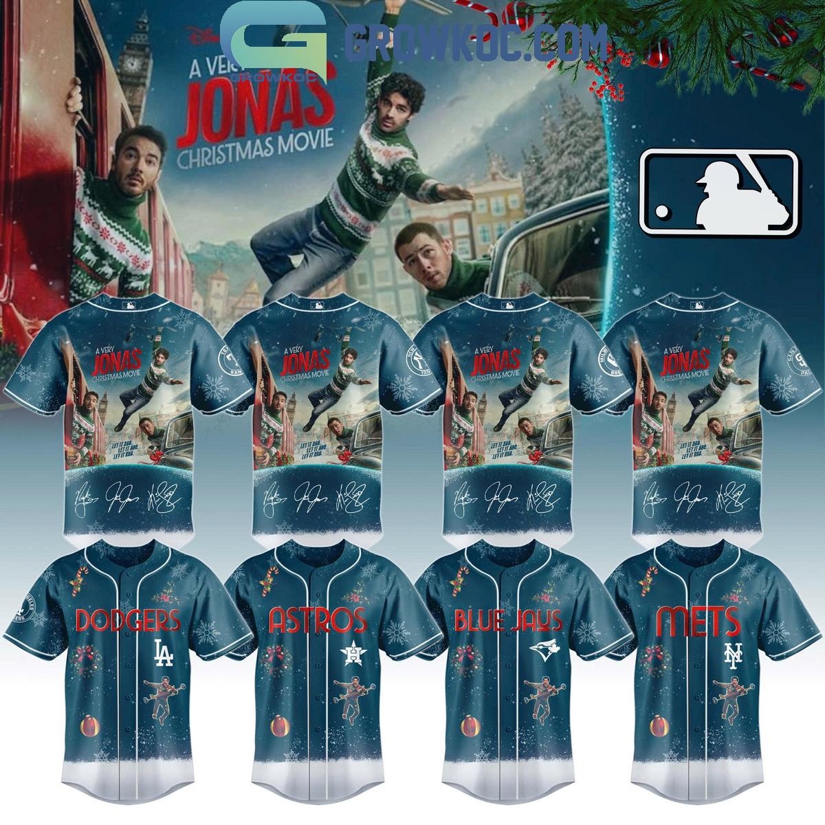 All Team MLB x A Very Jonas Christmas Movie 2025 Baseball Jersey Unisex T-shirt, Sweatshirt, Hoodie, Long Sleeve Tee - T-Shirt, Sweatshirt, Hoodie