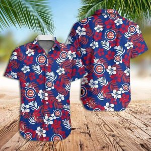 Aloha MLB Chicago Cubs Hawaiian Shirt Blue Flora Trendy Summer Unisex T-shirt, Sweatshirt, Hoodie, Long Sleeve Tee - T-Shirt, Sweatshirt, Hoodie