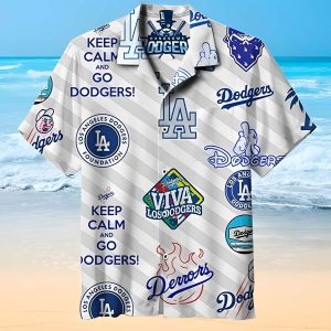 Aloha MLB Keep Calm And Go LA Dodgers Hawaiian Shirt Unisex T-shirt, Sweatshirt, Hoodie, Long Sleeve Tee - T-Shirt, Sweatshirt, Hoodie