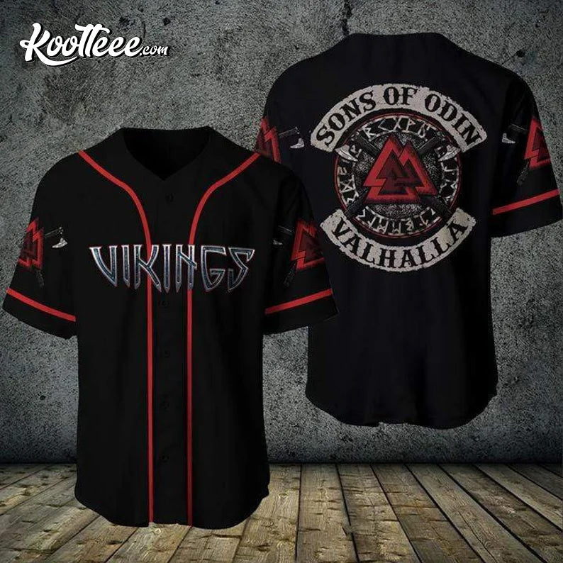 Amazing Viking Sons Of Odin Valhalla Baseball Jersey Unisex T-shirt, Sweatshirt, Hoodie, Long Sleeve Tee - T-Shirt, Sweatshirt, Hoodie
