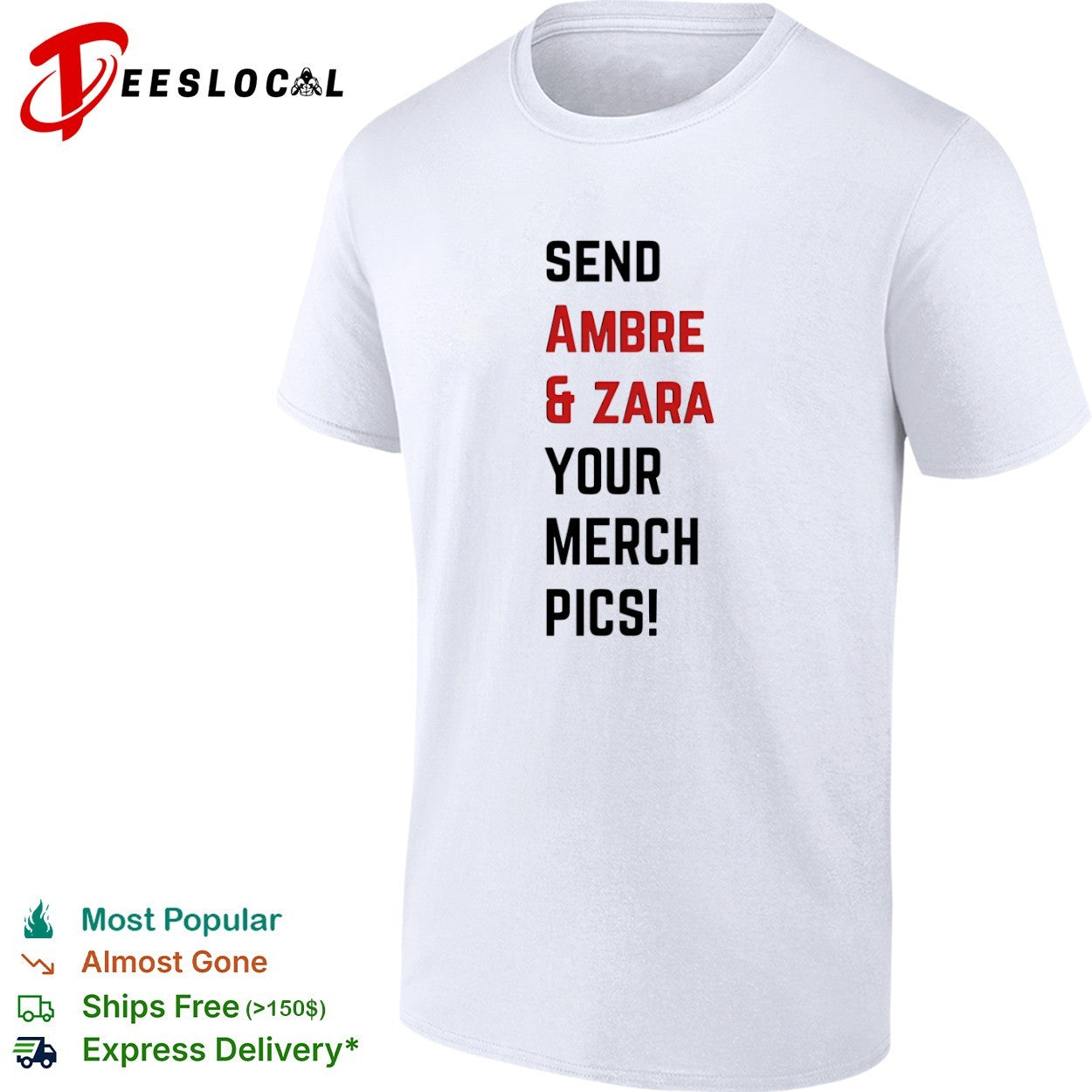 Ambre and Zara send your merch pics shirt Unisex T-shirt, Sweatshirt, Hoodie, Long Sleeve Tee - T-Shirt, Sweatshirt, Hoodie