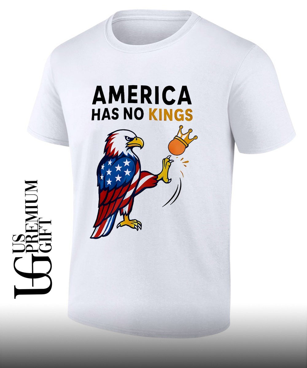 America Has No Kings Eagle Kick Orange Anti Trump shirt Unisex T-shirt, Sweatshirt, Hoodie, Long Sleeve Tee - T-Shirt, Sweatshirt, Hoodie