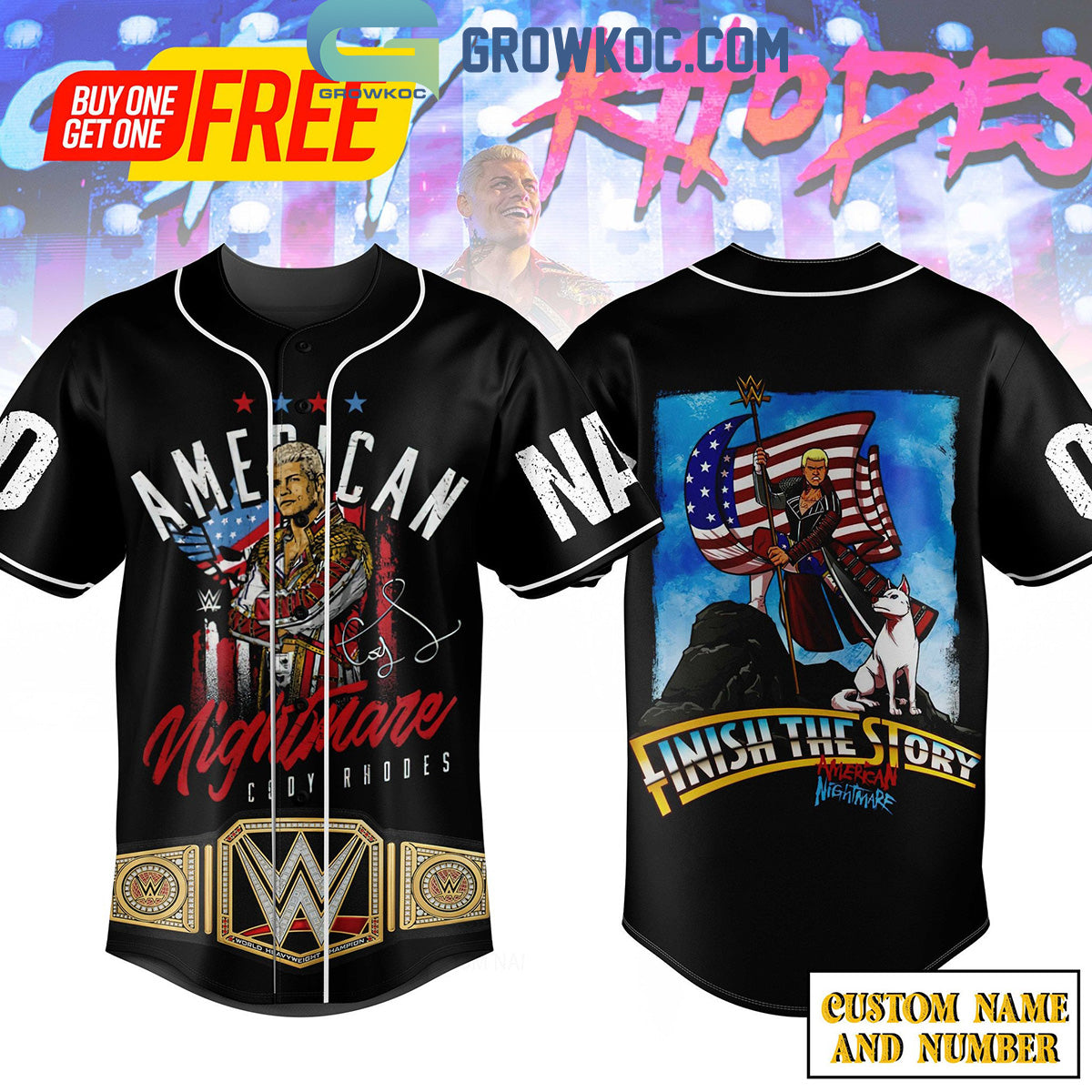 American Nightmare Cody Rhodes Finish The Story Personalized Baseball Jersey Unisex T-shirt, Sweatshirt, Hoodie, Long Sleeve Tee - T-Shirt, Sweatshirt, Hoodie