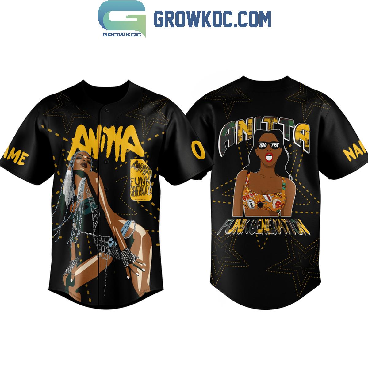 Anitta Funk Generation Fan Personalized Baseball Jersey Unisex T-shirt, Sweatshirt, Hoodie, Long Sleeve Tee - T-Shirt, Sweatshirt, Hoodie