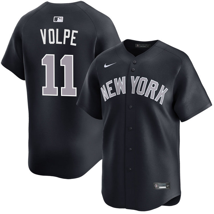 Anthony Volpe New York Yankees Alternate Road Limited Jersey - Navy baseball jersey product view 1