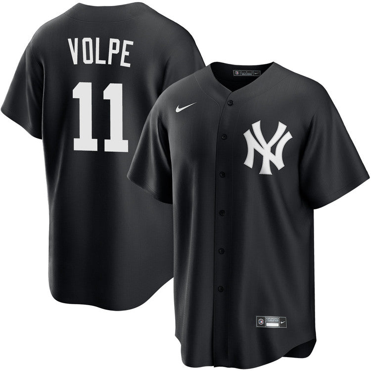 Anthony Volpe New York Yankees Jersey - Black baseball jersey product view 1