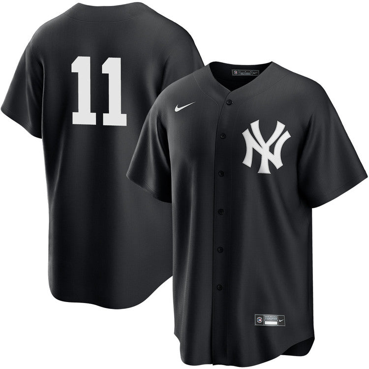 Anthony Volpe New York Yankees Player Jersey - Black baseball jersey product view 1