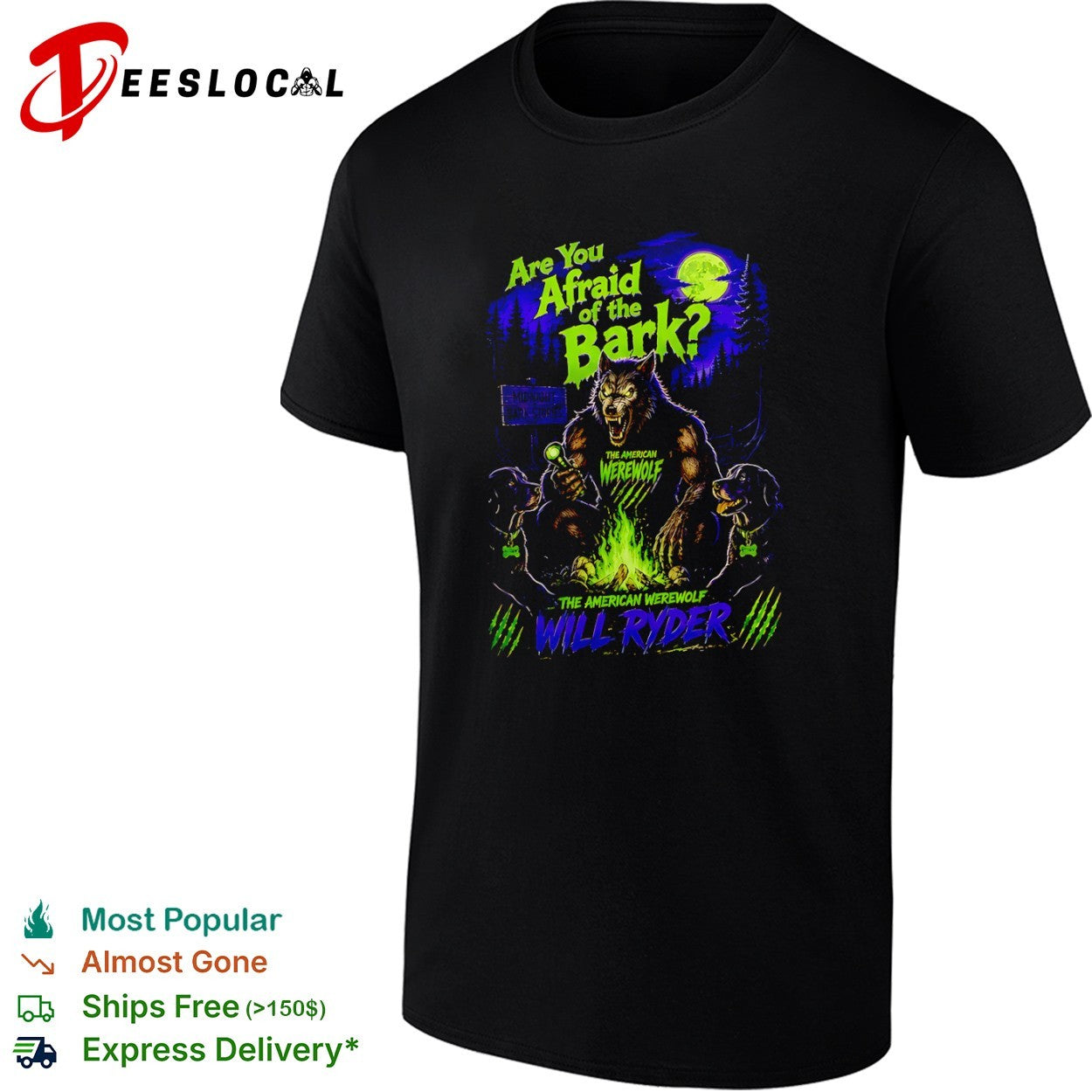 Are You Afraid of the Bark Will Ryder The American Werewolf Midnight Bark Stories shirt Unisex T-shirt, Sweatshirt, Hoodie, Long Sleeve Tee - T-Shirt, Sweatshirt, Hoodie