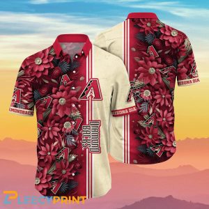 Arizona Diamondbacks Effect Embossed Flower Red Hawaiian Shirt Unisex T-shirt, Sweatshirt, Hoodie, Long Sleeve Tee - T-Shirt, Sweatshirt, Hoodie
