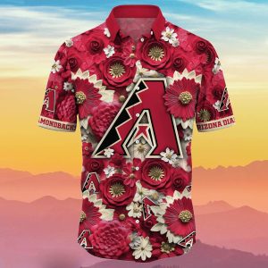 Arizona Diamondbacks Embossed Flower MLB Red Hawaiian Shirt For Men Women Unisex T-shirt, Sweatshirt, Hoodie, Long Sleeve Tee - T-Shirt, Sweatshirt, Hoodie
