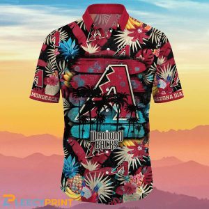 Arizona Diamondbacks MLB Flower Hawaiian Shirt Summer Gift For True Fans Unisex T-shirt, Sweatshirt, Hoodie, Long Sleeve Tee - T-Shirt, Sweatshirt, Hoodie