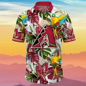 Arizona Diamondbacks MLB Flower Parrot Hawaiian Shirt Unisex T-shirt, Sweatshirt, Hoodie, Long Sleeve Tee - T-Shirt, Sweatshirt, Hoodie