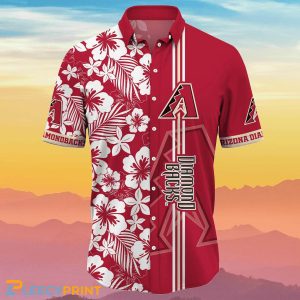 Arizona Diamondbacks MLB Hibiscus Flower Red Hawaiian Shirt Summer Unisex T-shirt, Sweatshirt, Hoodie, Long Sleeve Tee - T-Shirt, Sweatshirt, Hoodie