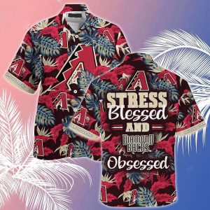 Arizona Diamondbacks MLB-Summer Hawaiian Shirt, Stress Blessed Obsessed For Fans Unisex T-shirt, Sweatshirt, Hoodie, Long Sleeve Tee - T-Shirt, Sweatshirt, Hoodie