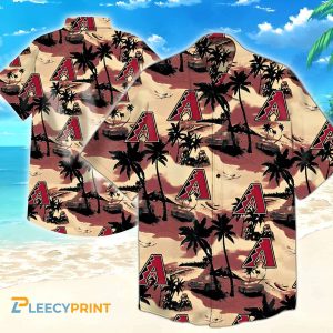 Arizona Diamondbacks Summer Pattern Palm Hawaiian Shirt Unisex T-shirt, Sweatshirt, Hoodie, Long Sleeve Tee - T-Shirt, Sweatshirt, Hoodie