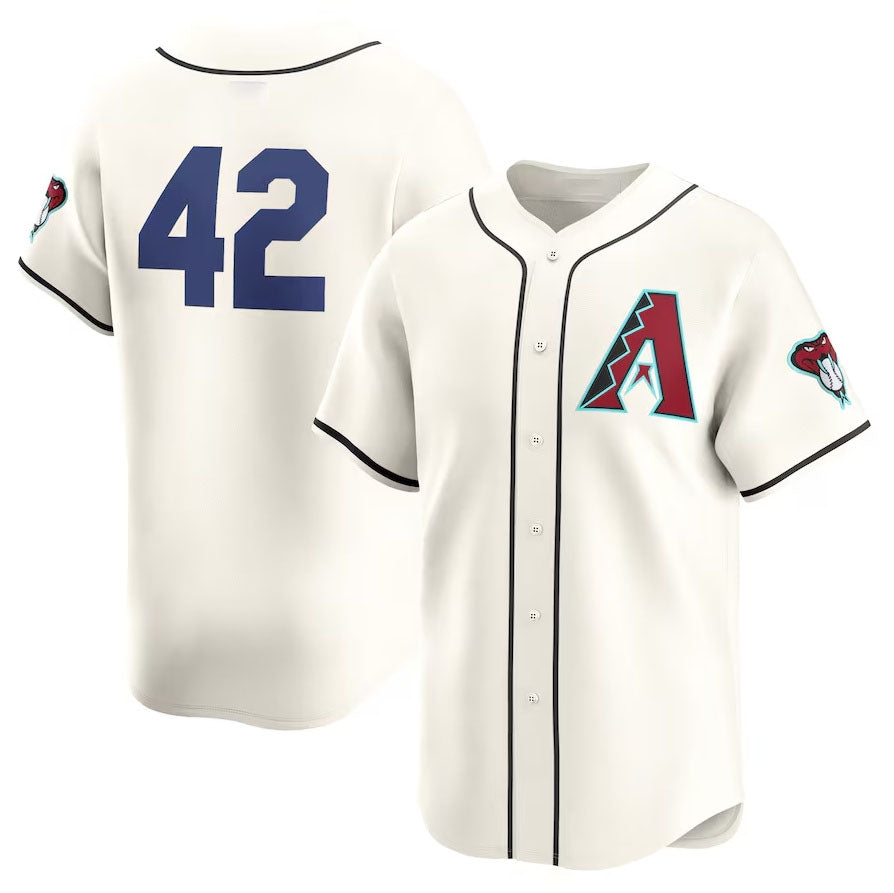 Arizona Diamondbacks 2024 #42 Jackie Robinson Day Home Limited Jersey ¨C White Stitches Baseball Jerseys baseball jersey product view 1