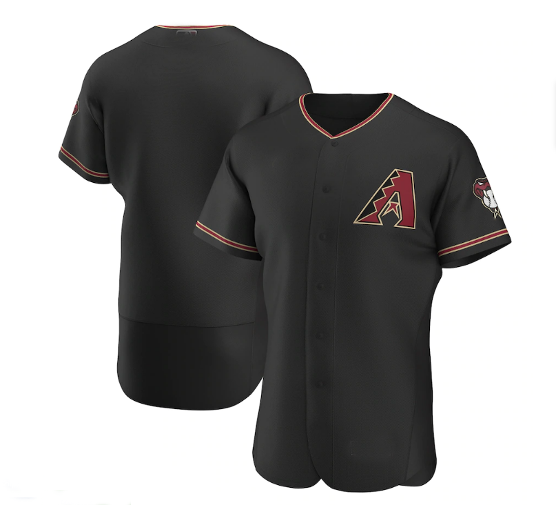 Arizona Diamondbacks Alternate Authentic Team Jersey - Black Stitches Baseball Jerseys baseball jersey product view 1