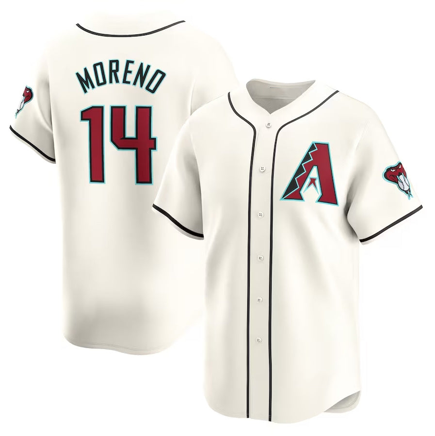 Arizona Diamondbacks #14 Gabriel Moreno Home Limited Player Jersey - Gream Stitched Baseball Jersey baseball jersey product view 1