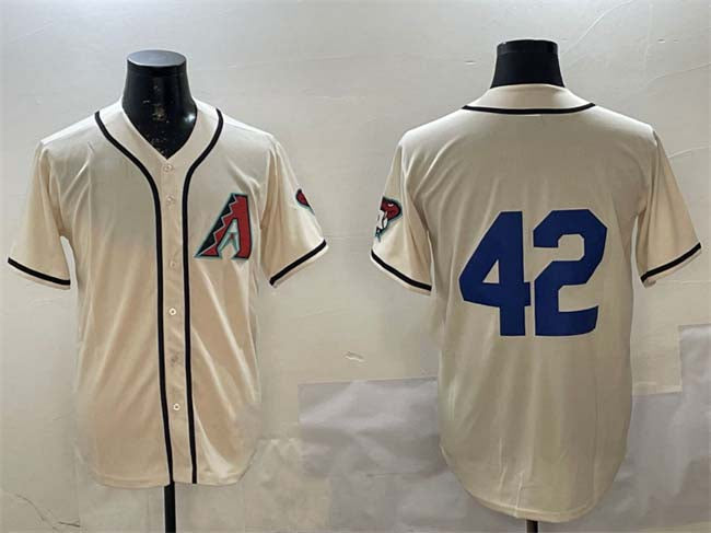 Arizona Diamondbacks #42 Jackie Robinson Cream Limited Stitched Baseball Jersey baseball jersey product view 1