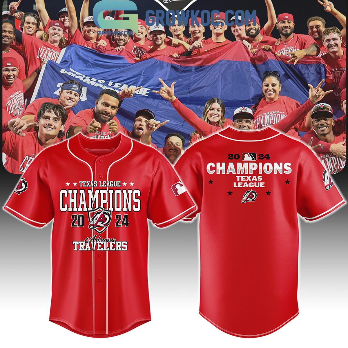 Arkansas Travelers 2024 Texas League Champions Baseball Jersey Unisex T-shirt, Sweatshirt, Hoodie, Long Sleeve Tee - T-Shirt, Sweatshirt, Hoodie