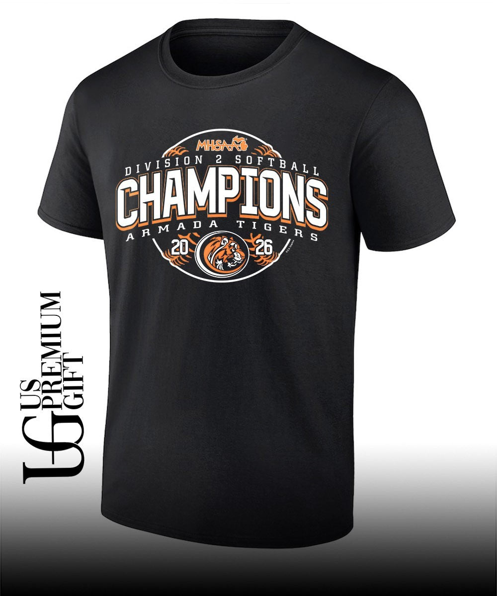 Armada Tigers MHSAA Softball D2 Champions 2026 shirt Unisex T-shirt, Sweatshirt, Hoodie, Long Sleeve Tee - T-Shirt, Sweatshirt, Hoodie