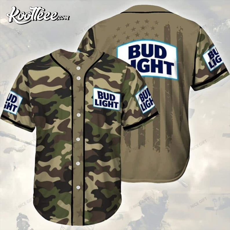 Army Bud Light Baseball Jersey Unisex T-shirt, Sweatshirt, Hoodie, Long Sleeve Tee - T-Shirt, Sweatshirt, Hoodie