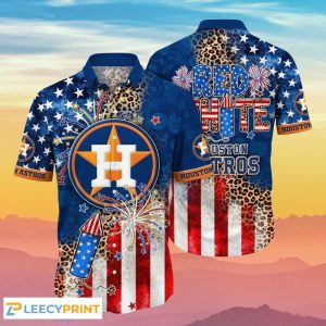 Astros Hawaiian Shirt 4th Of July Independence Day Unisex T-shirt, Sweatshirt, Hoodie, Long Sleeve Tee - T-Shirt, Sweatshirt, Hoodie