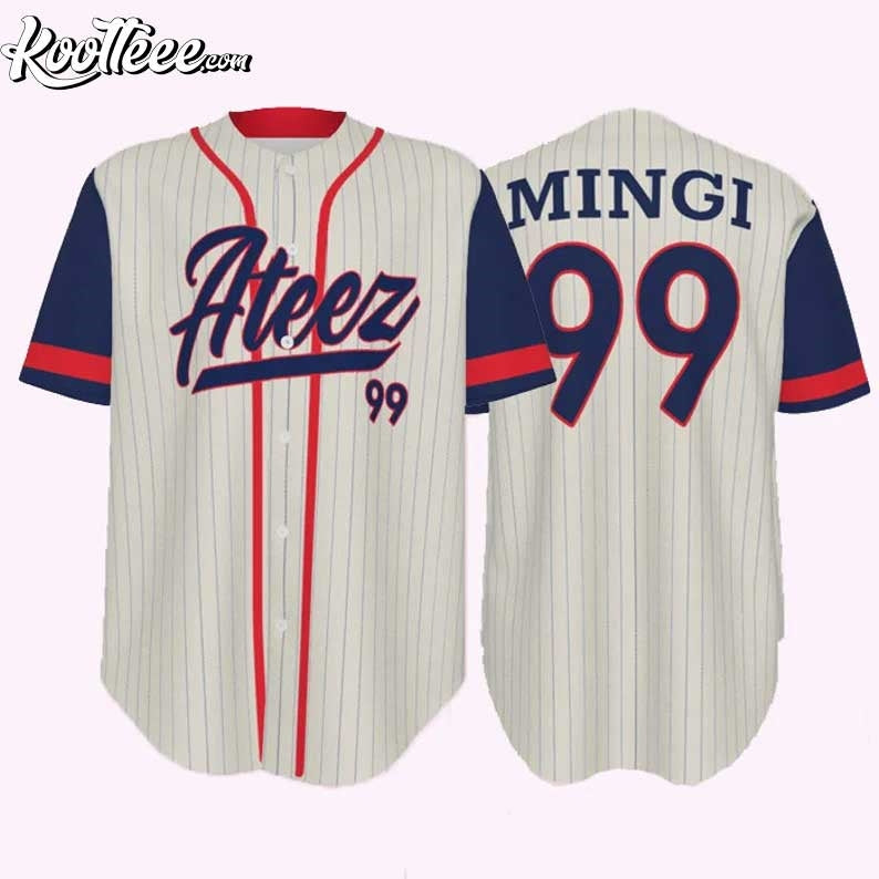 Ateez Mingi Custom Baseball Jersey Unisex T-shirt, Sweatshirt, Hoodie, Long Sleeve Tee - T-Shirt, Sweatshirt, Hoodie