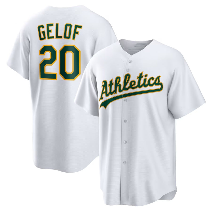 Oakland Athletics #20 Zack Gelof Home Replica Jersey - White Stitched Baseball Jersey baseball jersey product view 1
