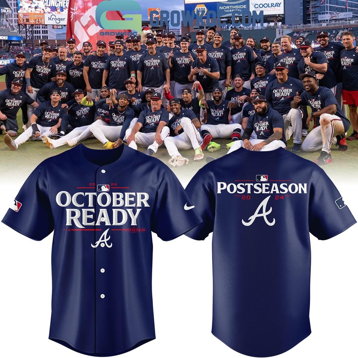 Atlanta Braves 2024 MLB Postseason Locker Room Baseball Jersey Unisex T-shirt, Sweatshirt, Hoodie, Long Sleeve Tee - T-Shirt, Sweatshirt, Hoodie