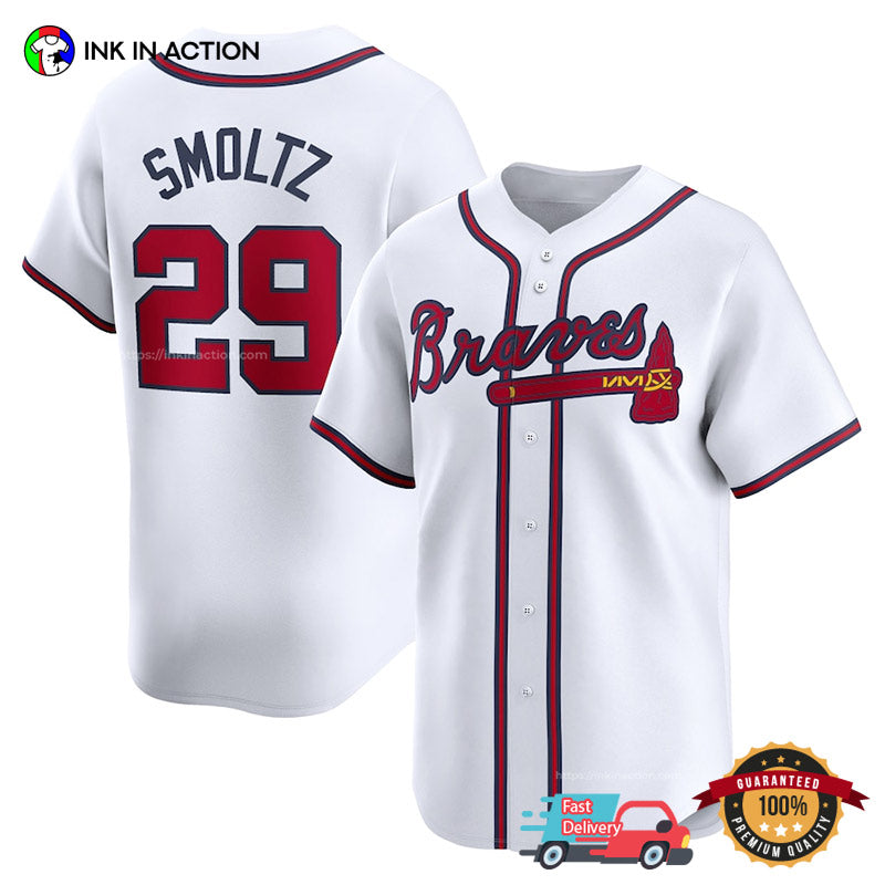 Atlanta Braves John Smoltz White Baseball Jersey Unisex T-shirt, Sweatshirt, Hoodie, Long Sleeve Tee - T-Shirt, Sweatshirt, Hoodie