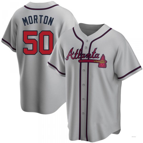 Atlanta Braves #50 Charlie Morton Gray Road Jersey Stitches Baseball Jerseys baseball jersey product view 1