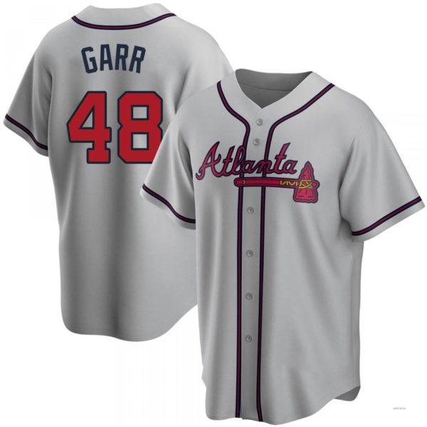 Atlanta Braves #48 Ralph Garr Gray Road Jersey Stitches Baseball Jerseys baseball jersey product view 1