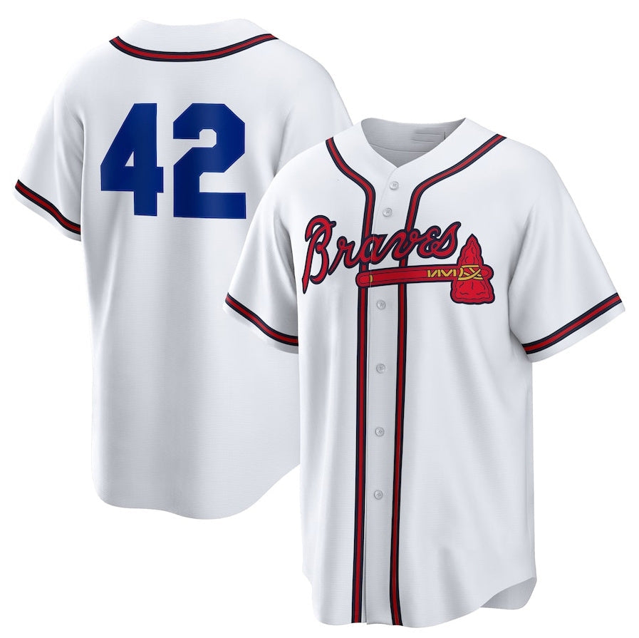 Atlanta Braves Home 2025 Jackie Robinson Day Replica Jersey - White Baseball Jerseys baseball jersey product view 1