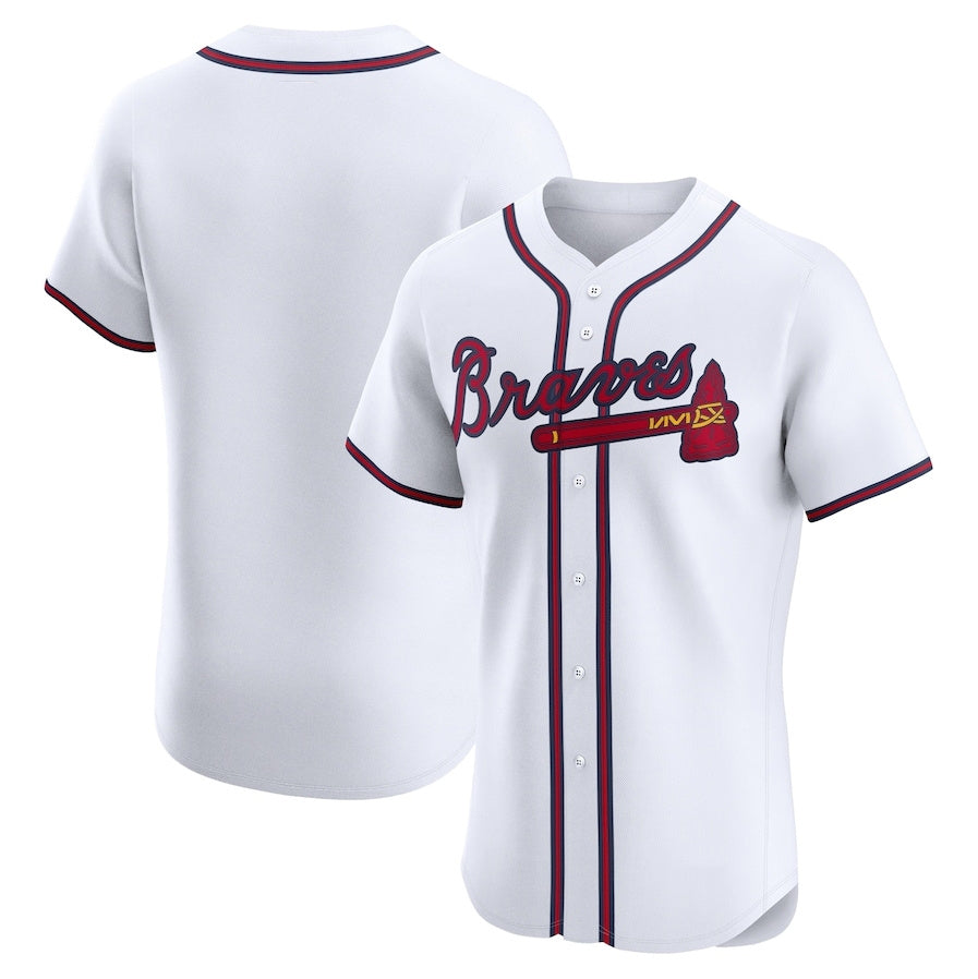 Atlanta Braves Home Elite Jersey - White Baseball Jerseys baseball jersey product view 1